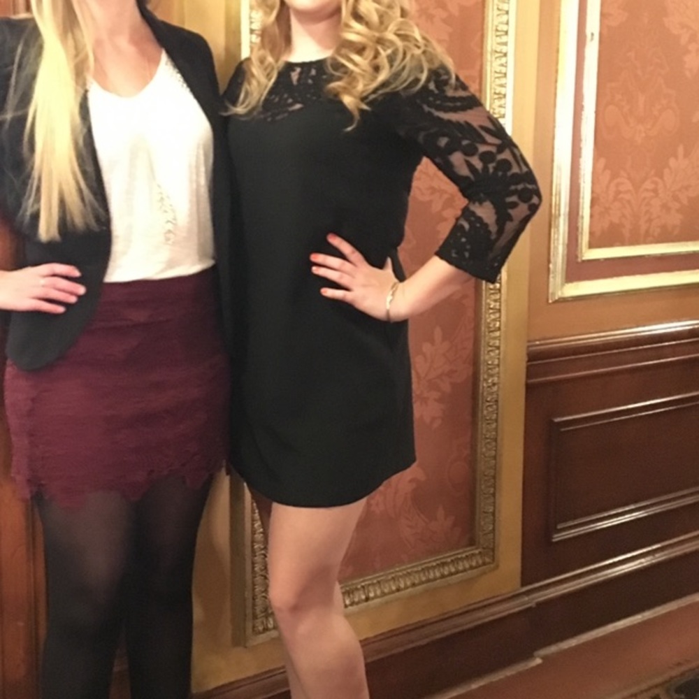 Black dress with lace top